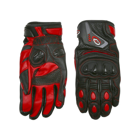 PB Dell Leather Motorcycle Gloves Knox SPS - Red